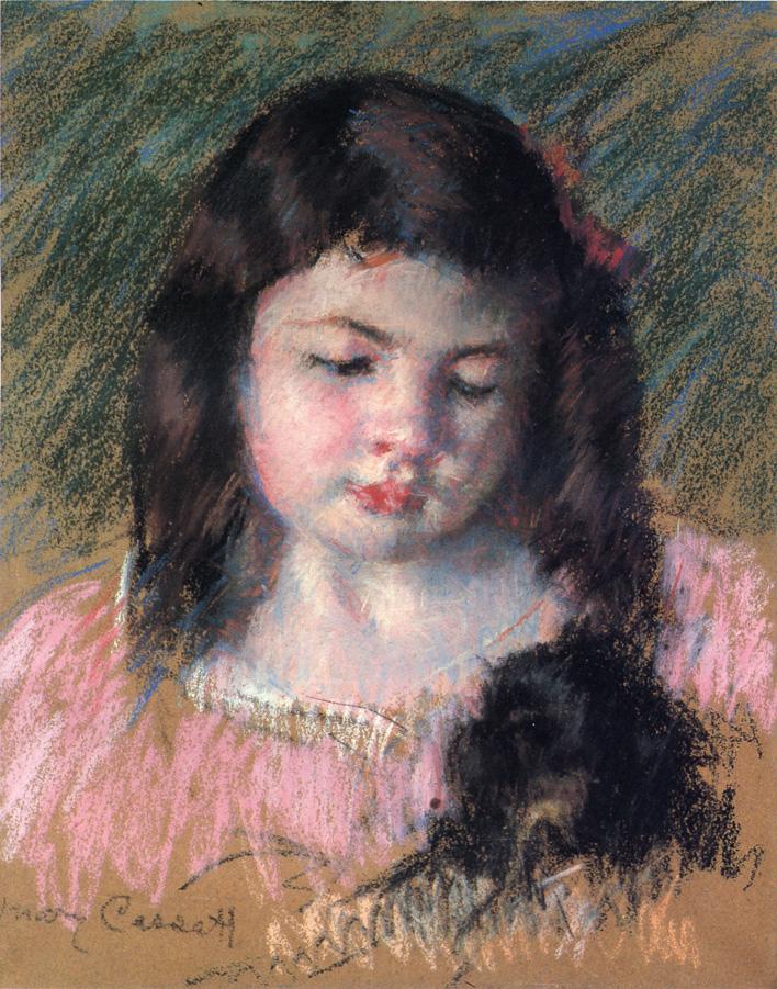 Bust of Francoise Looking Down - Mary Cassatt Painting on Canvas